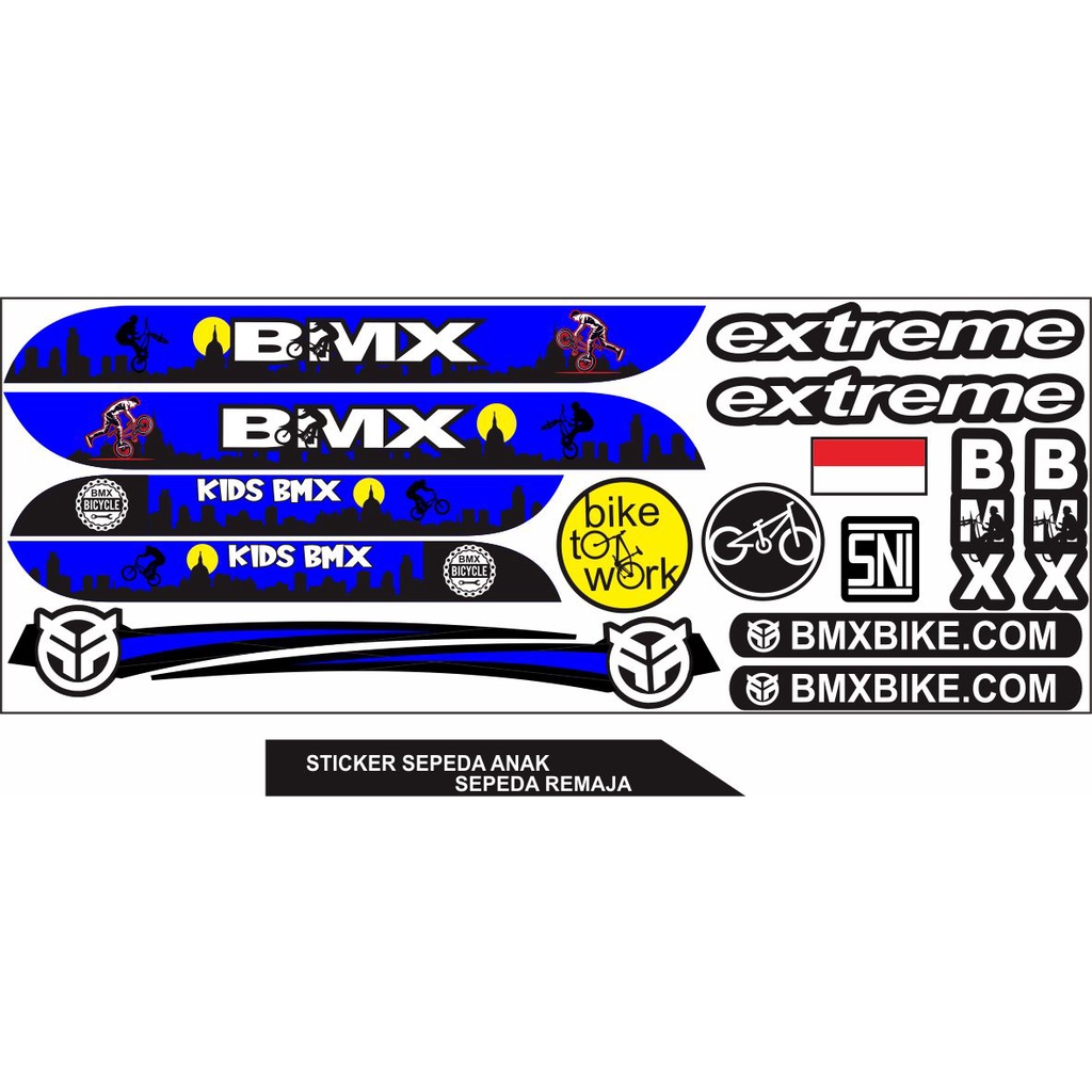 CODE MOTIF STIKER / STIKER STRIPING SEPEDA ANAK SEPEDA BMX / VARIASI SEPEDAH ANAK BIKE LIS BMX VARIA