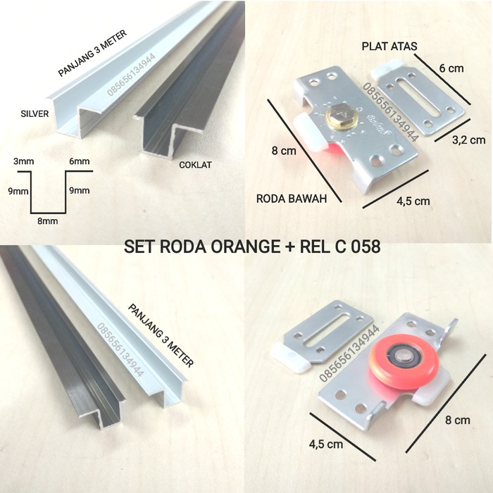 Set Roda Orange PLUS Rel C 058 Pintu Sliding Geser 1 5 Set Roda Orange PLUS Rel C 058 Pintu Sliding Geser 1 5