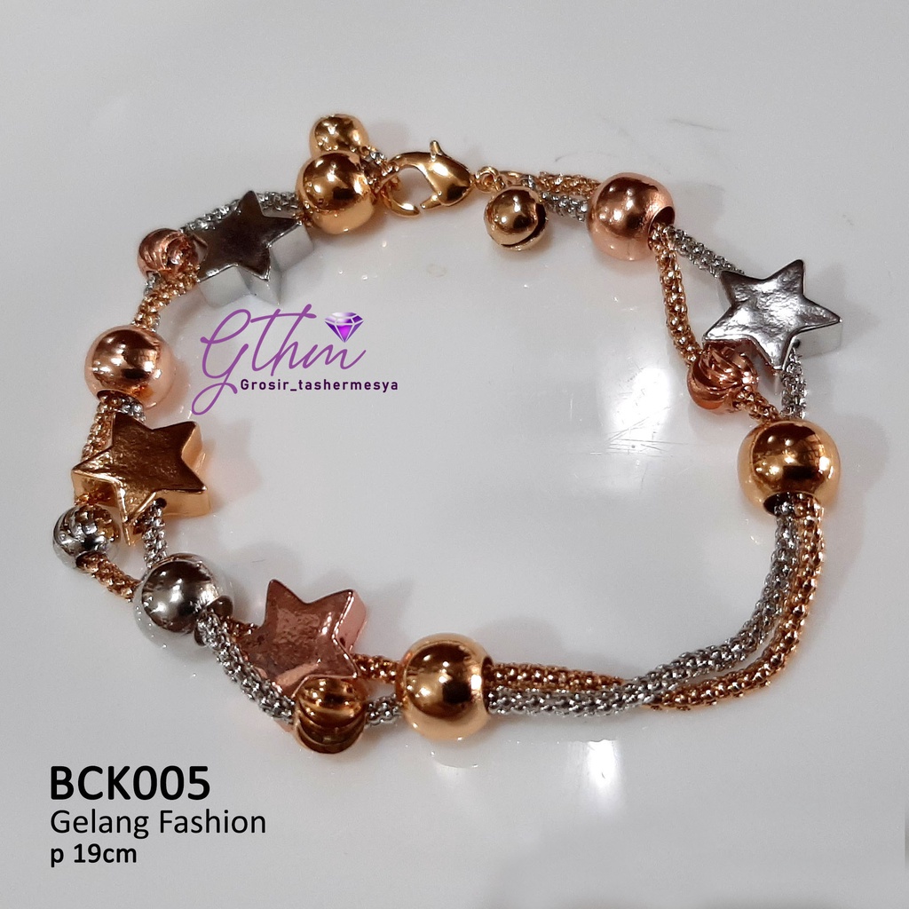 Gelang Bola Fancy Hollow Anti karat Perhiasan Import Model Simpel Fashionable BCK006 gthm