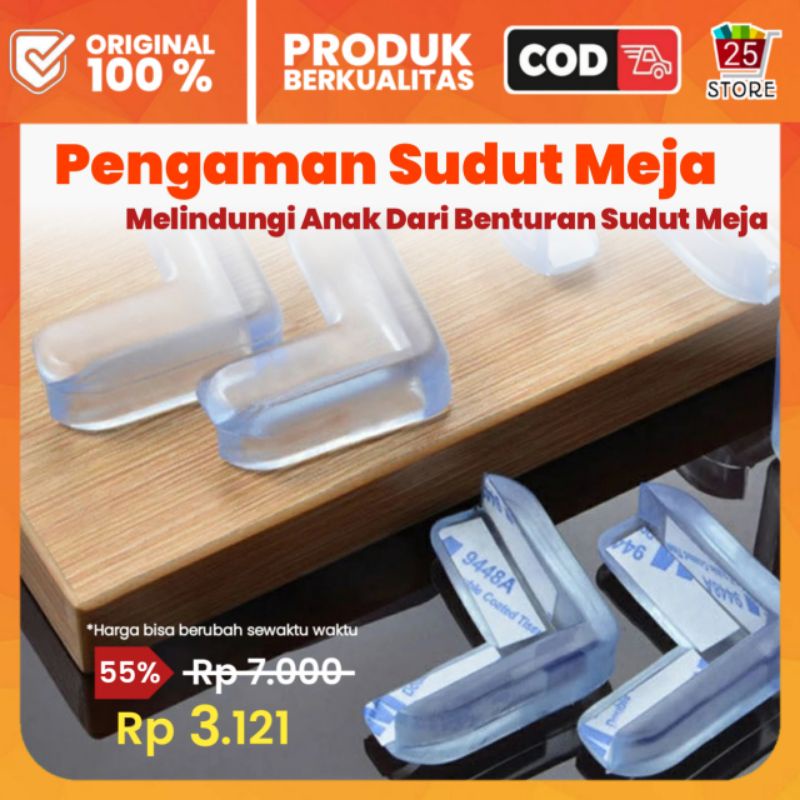Pelindung Sudut Meja Kotak Siku Kotak L Silikon Bening Silicone Bumper Pengaman Siku Sudut Meja
