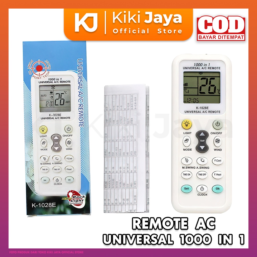 [KIKI] Remote AC Universal 1000 IN 1 - Bisa Untuk LG Sharp Daikin Gree Samsung Changhong Polytron Gr