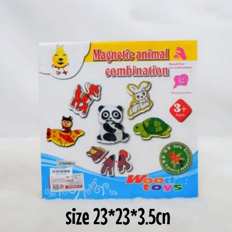 Mainan Edukasi Magnetik Animal / PUZZLE KAYU PZ117