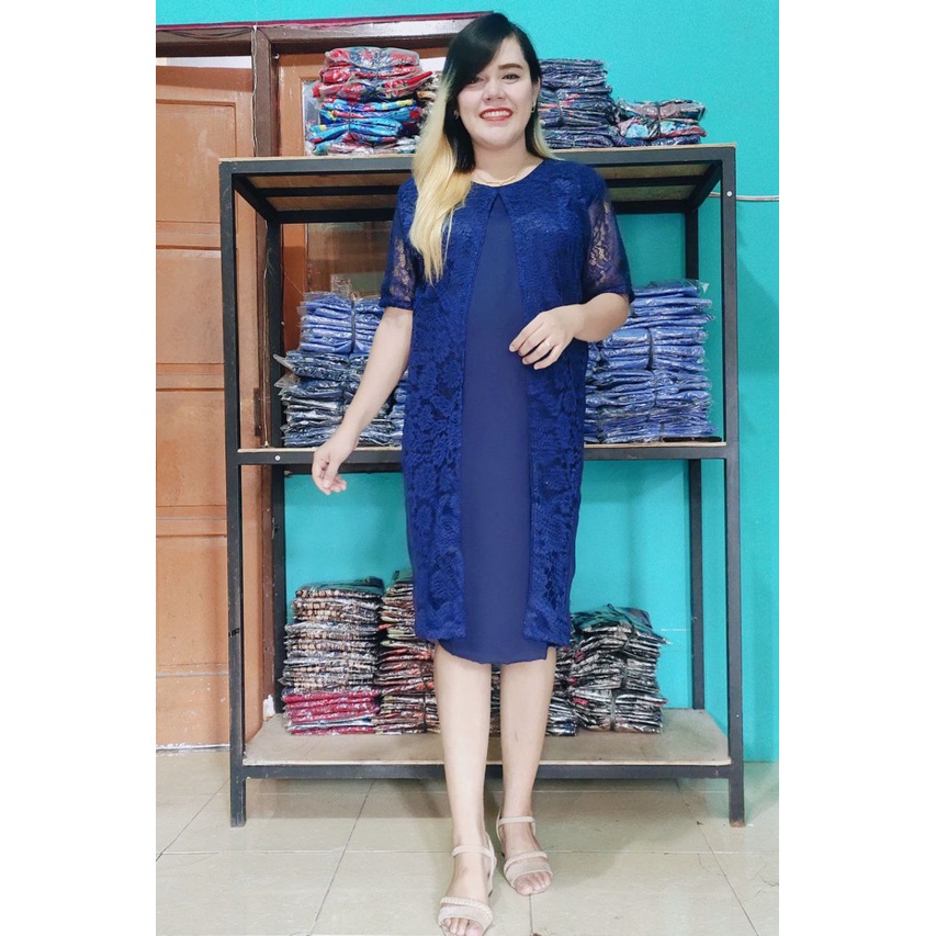 YBB DRESS FULL BROKAT GWEN JAHITAN BUTIK