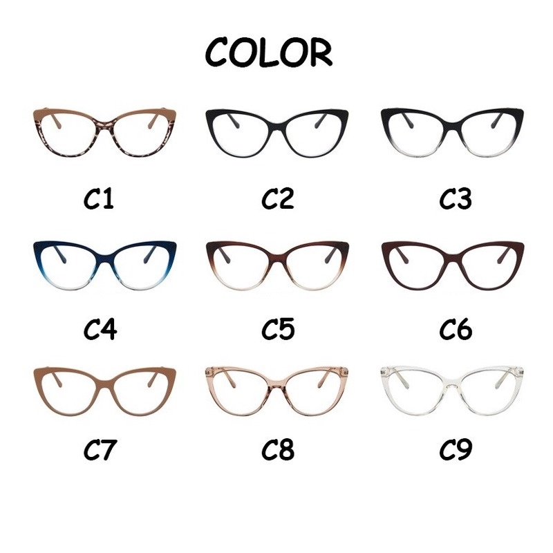 【Replaceable lenses】COD (AIMURUSI) Desain Merek Barat Retro Cat Eye Kacamata Bingkai Wanita/kacamata anti cahaya biru / sinar-6
