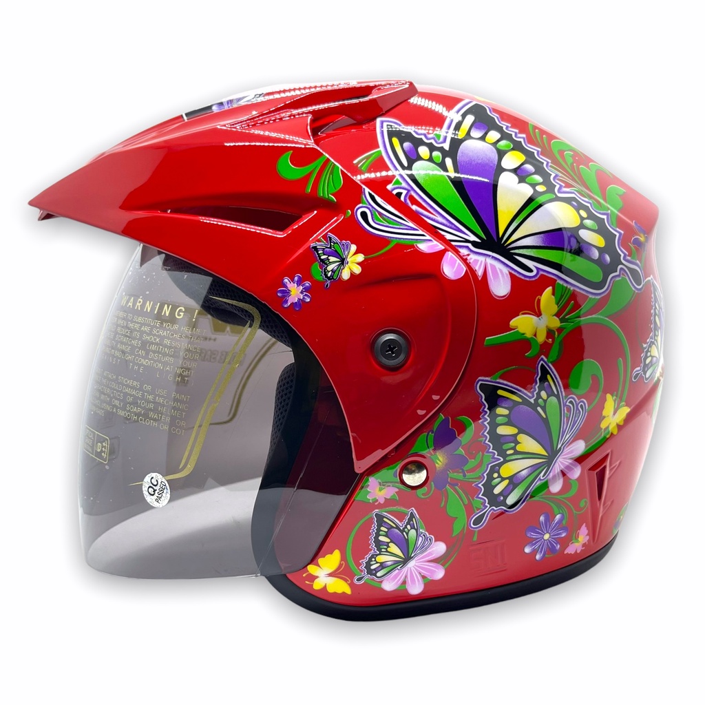 Helm WTO Z1R Pet - Butterfly - Merah - Half Face ALL SIZE