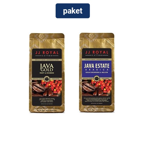 

JJ Royal Coffee Java Gold Blend Ground Bag 200gr+JJ Royal Coffee Java Estate Arabica Ground Bag200gr