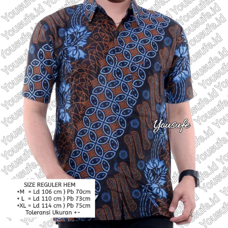 Batik Pria Lengan Pendek Motif Kombinasi Bisa Seragam Acara Kegiatan Organisasi Hajatan Khas Jawa Indonesia Bisa Cod Kode KB01