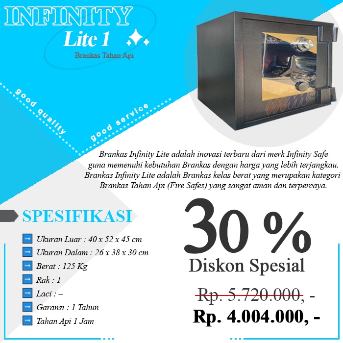 Brankas Murah Tahan Api Tinggi 40 cm Infinity Lite Size 1