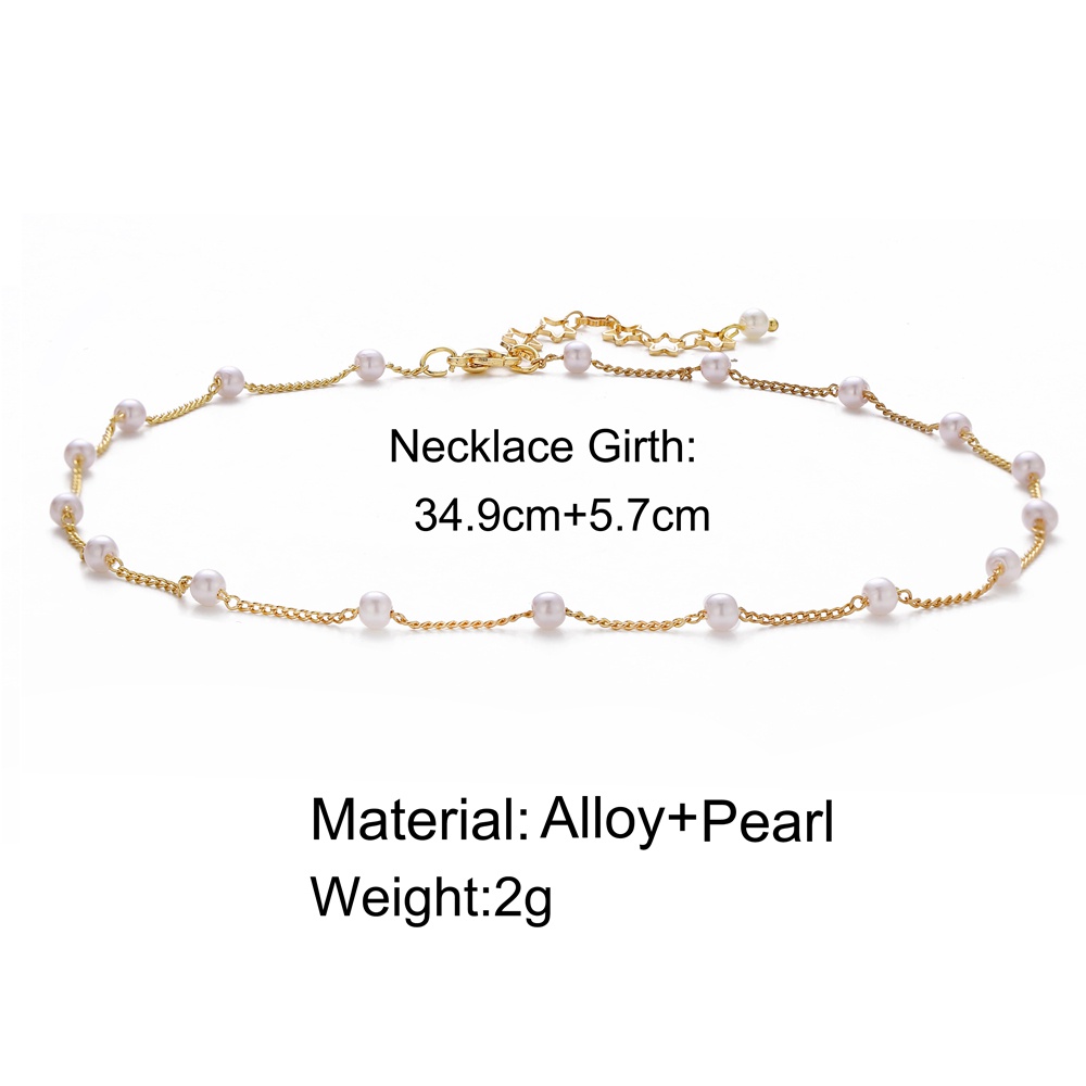 Elegant Fashion Pearl Chain Necklace Temperament Clavicle Chain for Women Fashion Jewelry Accessories