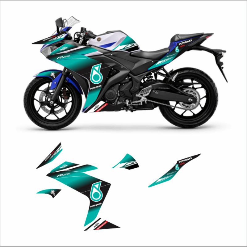 STICKER STRIPING BODY MOTOR R25 SEMIFULL/ PETRONAS