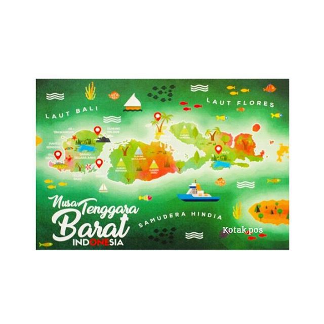 

NTB Nusa Tenggara Barat Indonesia Peta Map Card Kartu Pos Postcard Postcrossing Unik Ucapan Natal