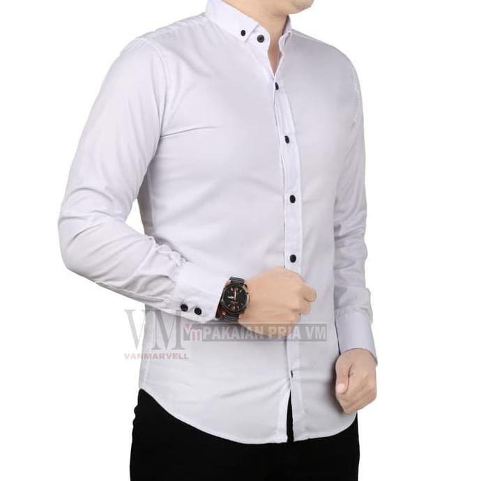 Vm Kemeja Putih Polos Panjang Slimfit Kemeja Panjang Slimfit .Aruansy.Olshop