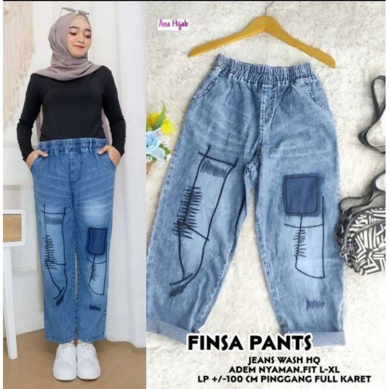 Celana Jeans Wanita Bordir | Celana Jeans Big Saze | Jeans Bordir | Celana Terbaru