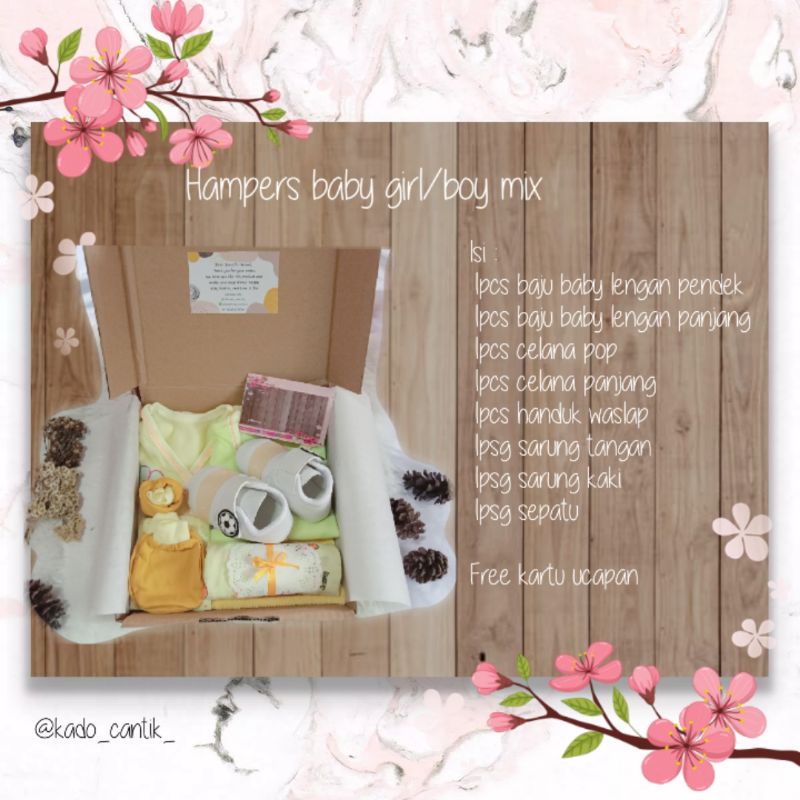 Hampers baby kado bayi murah kado lahiran bayi box (UPLODE ULANG)-Mix Kuning