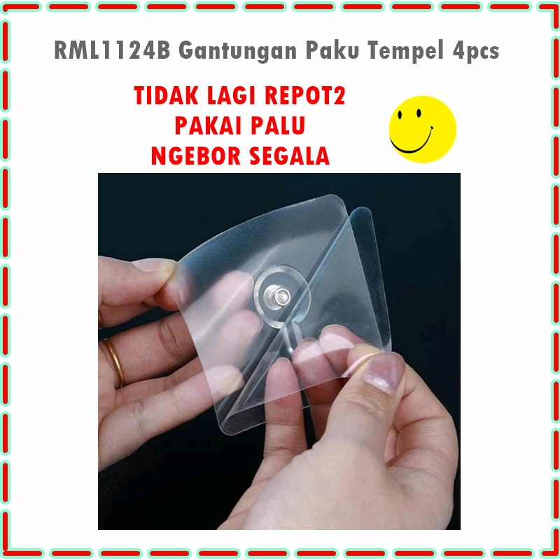 Gantungan Paku Tempel/Magic Hook/Magic Baut Tempelan 4pcs