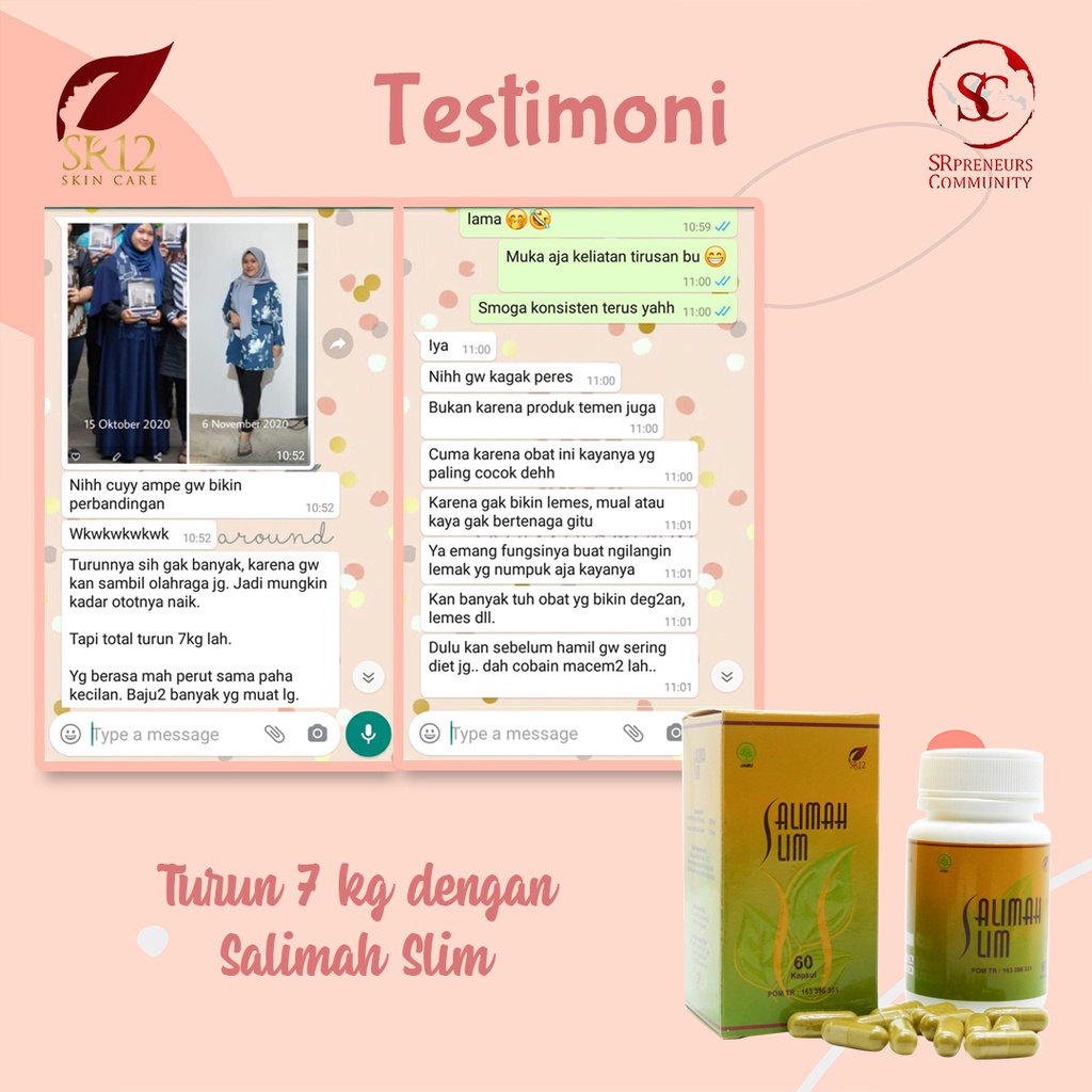 AMPUH SALIMAH SLIM SR12 / PENURUN BERAT BADAN / PELANGSING HERBAL ALAMI / OBAT DIET