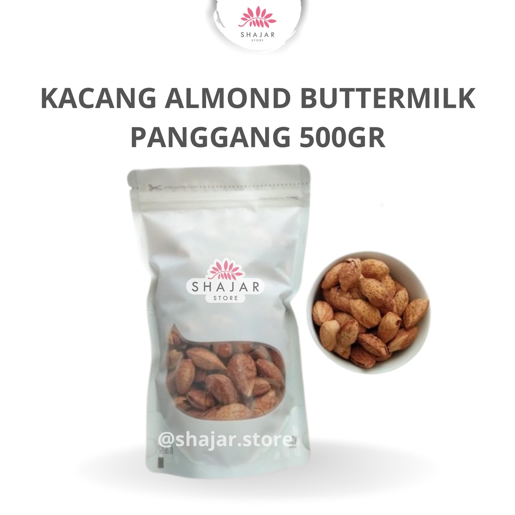 

Kacang Butter Milk 500gr/ Almond Panggang aroma susu / cemilan Kacang sehat oleh-oleh haji JSR