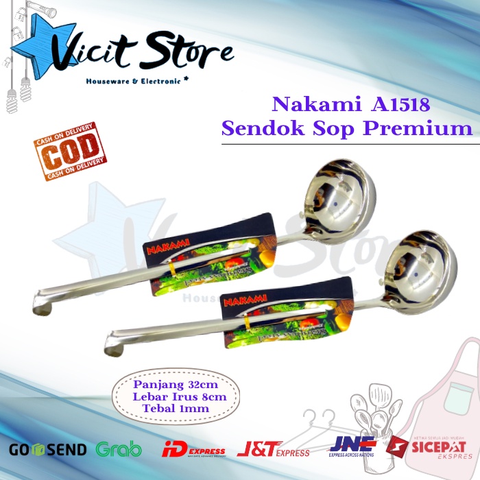 Sendok Sop Sayur Premium Full Stainless Steel Nakami A1518