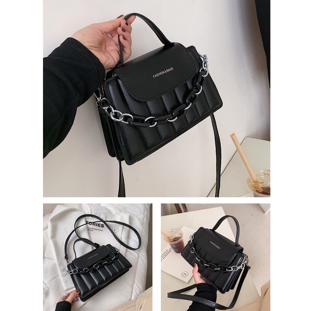 Satu7an T225 Tas Selempang Wanita Fashion Korea Style Tas Wanita Tas Import Tas Rantai Sling Bag PU