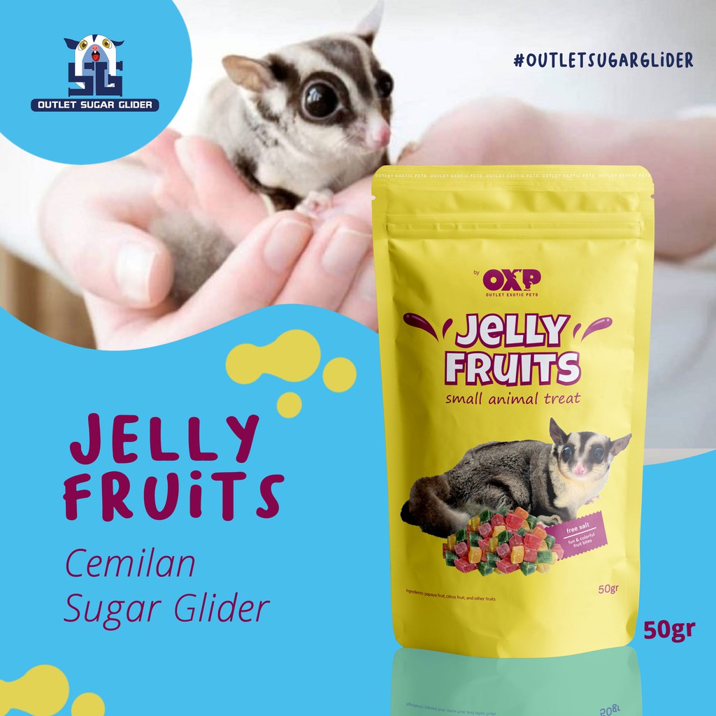 JELLY FRUITS SNACK CEMILAN BUAH KERING SUGAR GLIDER / HAMSTER FRUITY