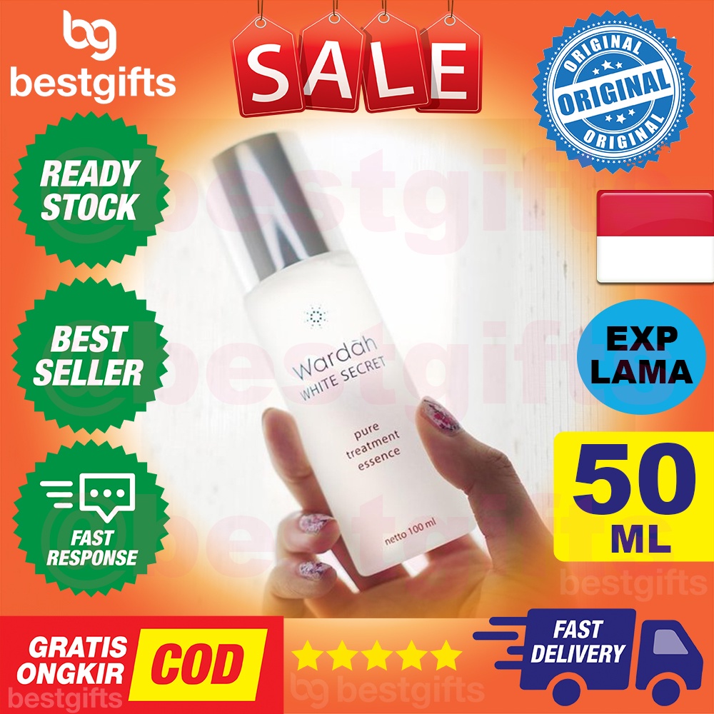 WARDAH WHITE SECRET PURE TREATMENT ESSENCE MENCERAHKAN KULIT MUKA PELEMBAB WAJAH HALUS BERSIH 50 ML