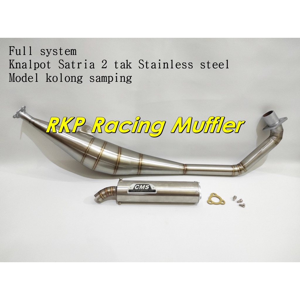 Knalpot Satria 2 tak lumba / hiu kenalpot CMS kolong samping stainless steel