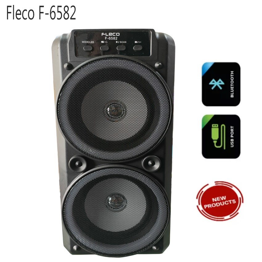 SPEAKER BLUETOOTH KARAOKE FLECO F-6582 paling Digemari/murah-1
