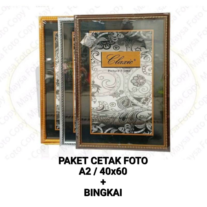 Paket cetak foto 40x60 + bingkai