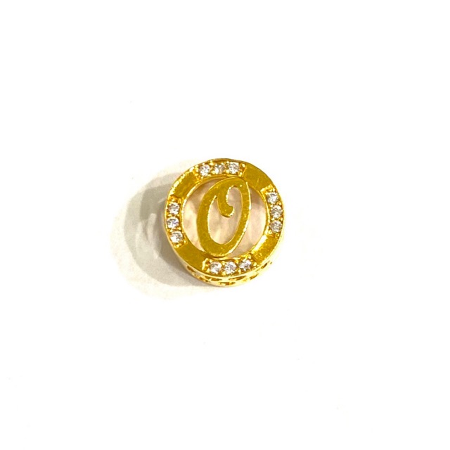 Liontin Gelang Tali Bulat Huruf O Liontin Emas Asli Kadar 875