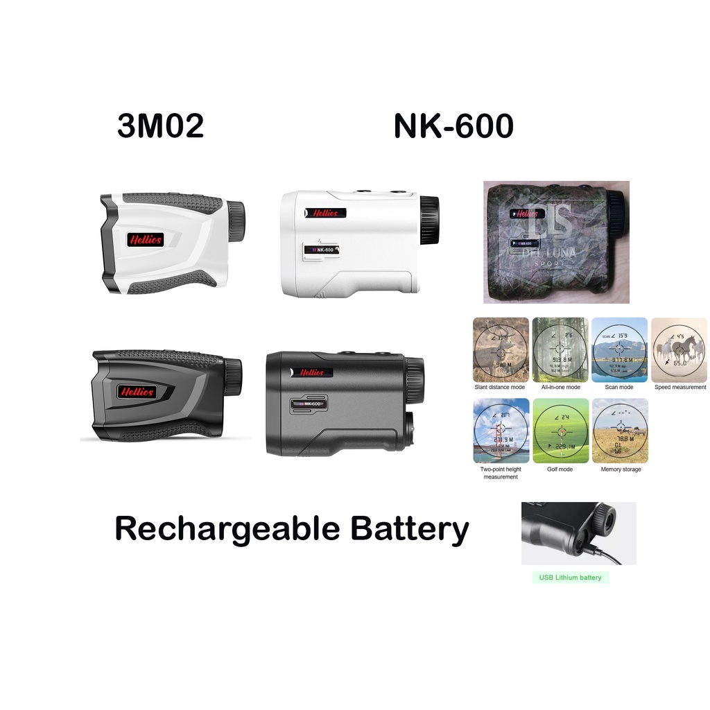 Rangefinder Laser Range finder Hellios Golf Hunting 600m