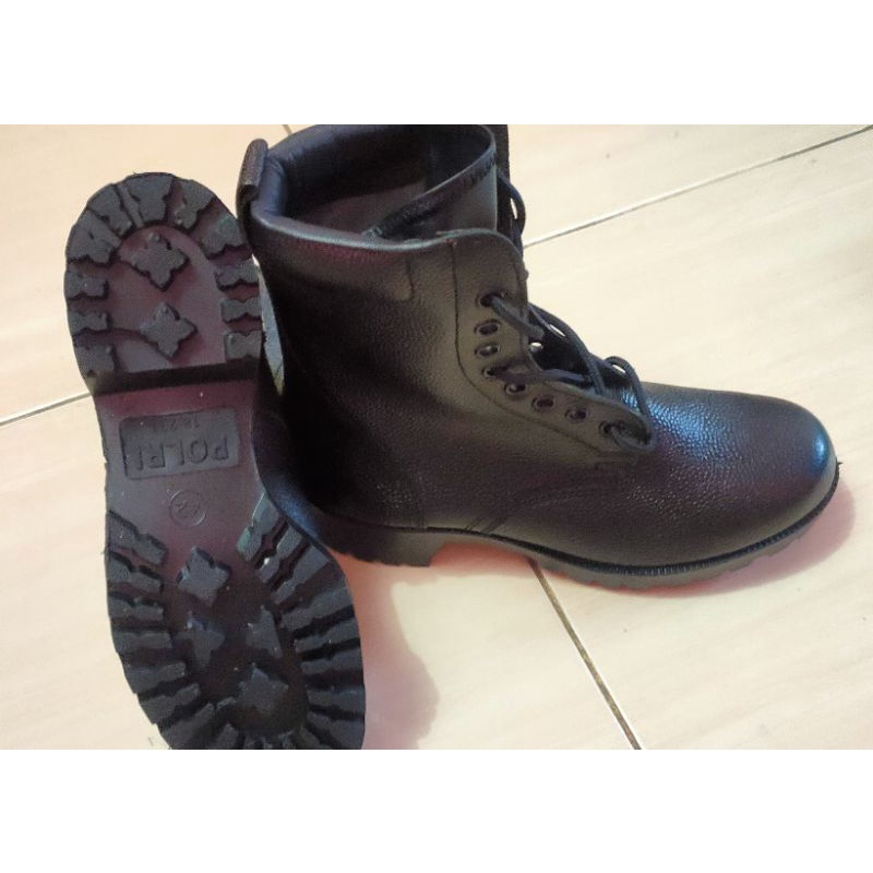 Sepatu pdl kulit jeruk  polri original