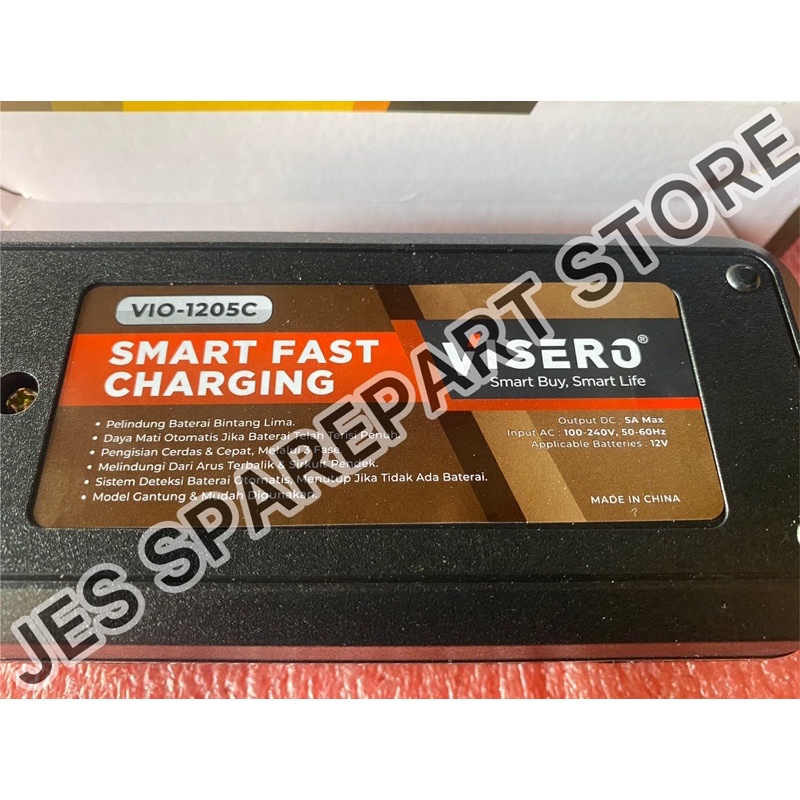 BATERAI CHARGER /  BATTERY CHARGER AKI 5A 12V VISERO (SMART FAST CHARGING)