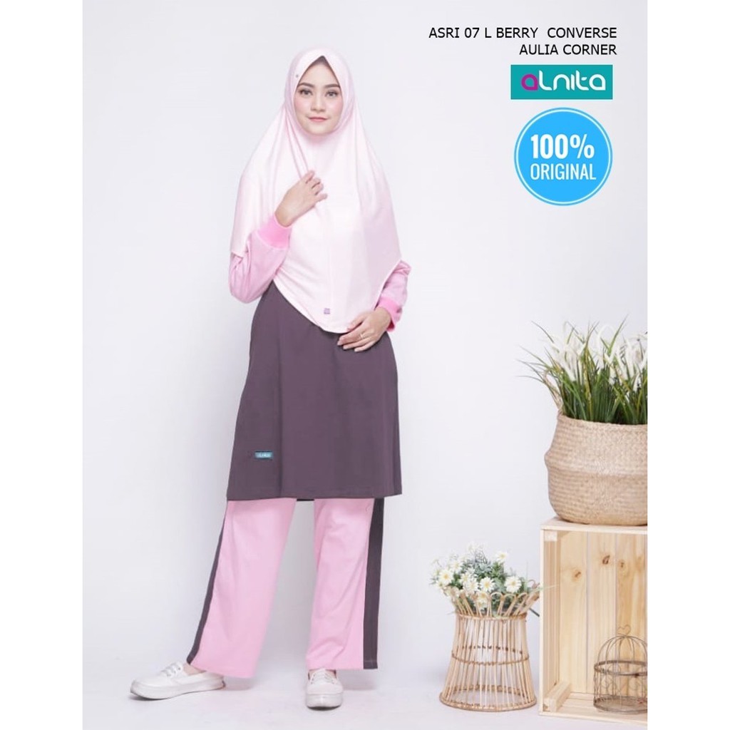 Grosir Baju Setelan Olahraga Alnita ASRI 07 Berry Converse ORIGINAL Baju Olahraga Alnita