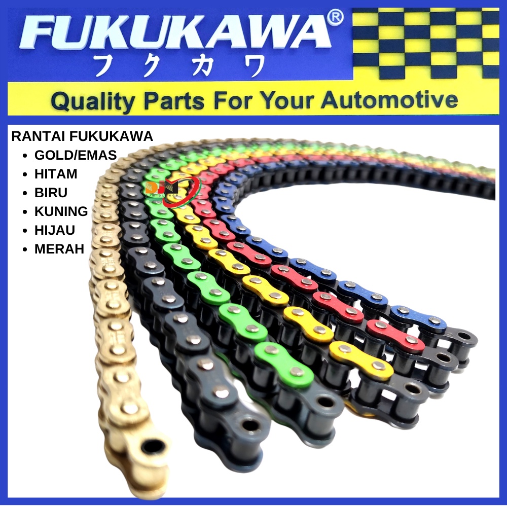 Fukukawa Rantai Warna Gold Ukuran 428HSBT 130L Original
