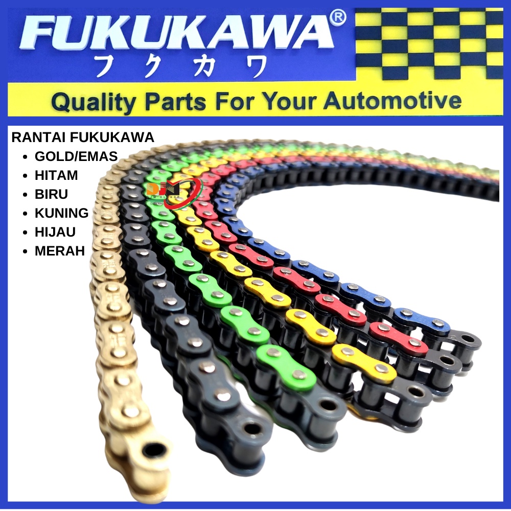 Fukukawa Rantai Warna Gold Ukuran 428HSBT 130L Original