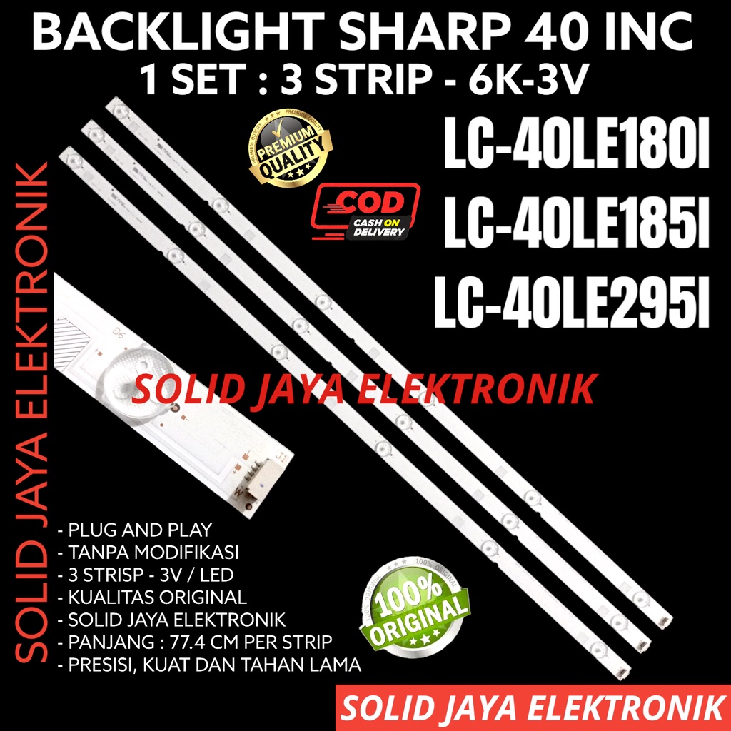 BACKLIGT TV LED SHARP 40 INC LC 40LE180 40LE185 40LE295 I 1 LAMPU BL 6K 3V 40LE 40LE180I 40LE185I 40LE295I LC-40LE180I LC-40LE185I LC-40LE295I LC40LE180I LC40LE185I LC40LE295I LC40LE180 LC40LE185 LC40LE295 40LE1801 40LE1851 40LE2951