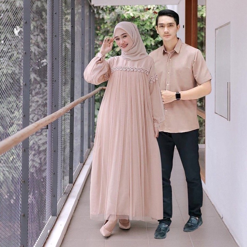 Couple Lebaran Arumi //  Couple Baju Dress gamis gaun raya lebaran dress couple pasangan kemeja jumb
