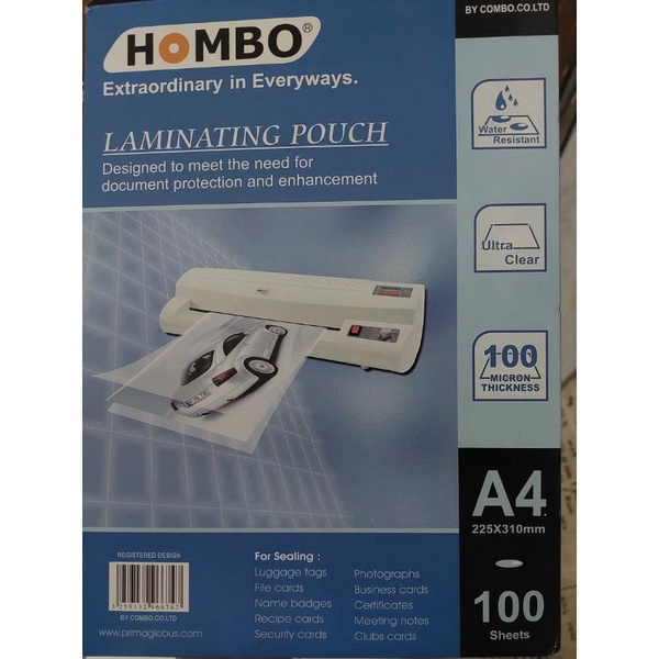 

PLASTIK LAMINATING A4 ISI 100 MICRON HOMBO BERKUALITAS