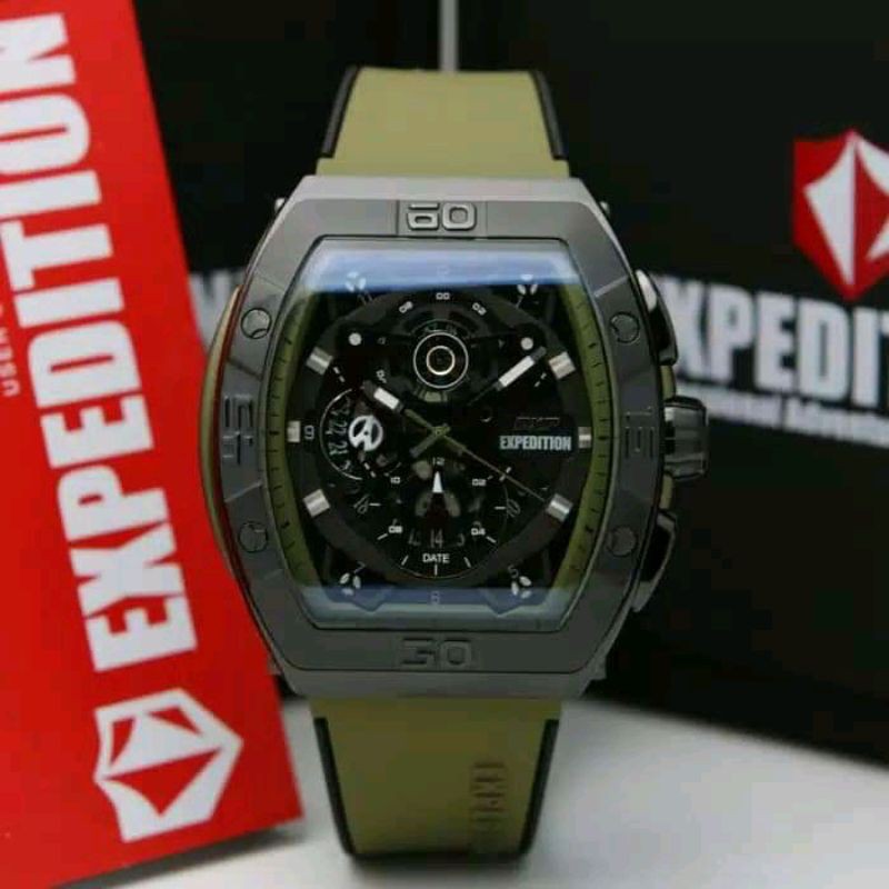 Jam Tangan Expedition E6800MC Green Army Original