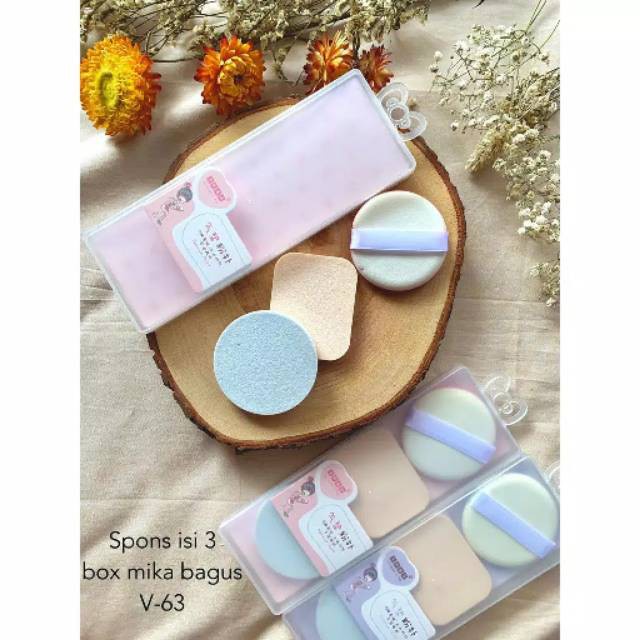 ❤ RATU ❤ Sponge Bedak Cushion | Spon Bedak Basah | Spons Foundation Isi 1 2 3 Box