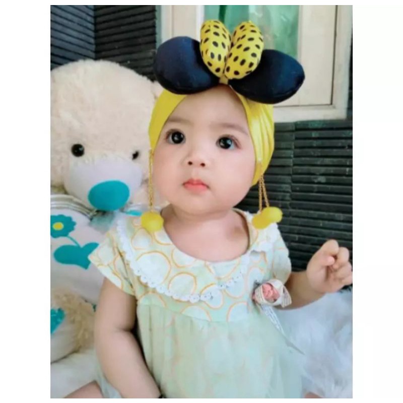 Promo COD 11.11 turban anak turban bayi turban pita turban anting turban mutiara bando bandana