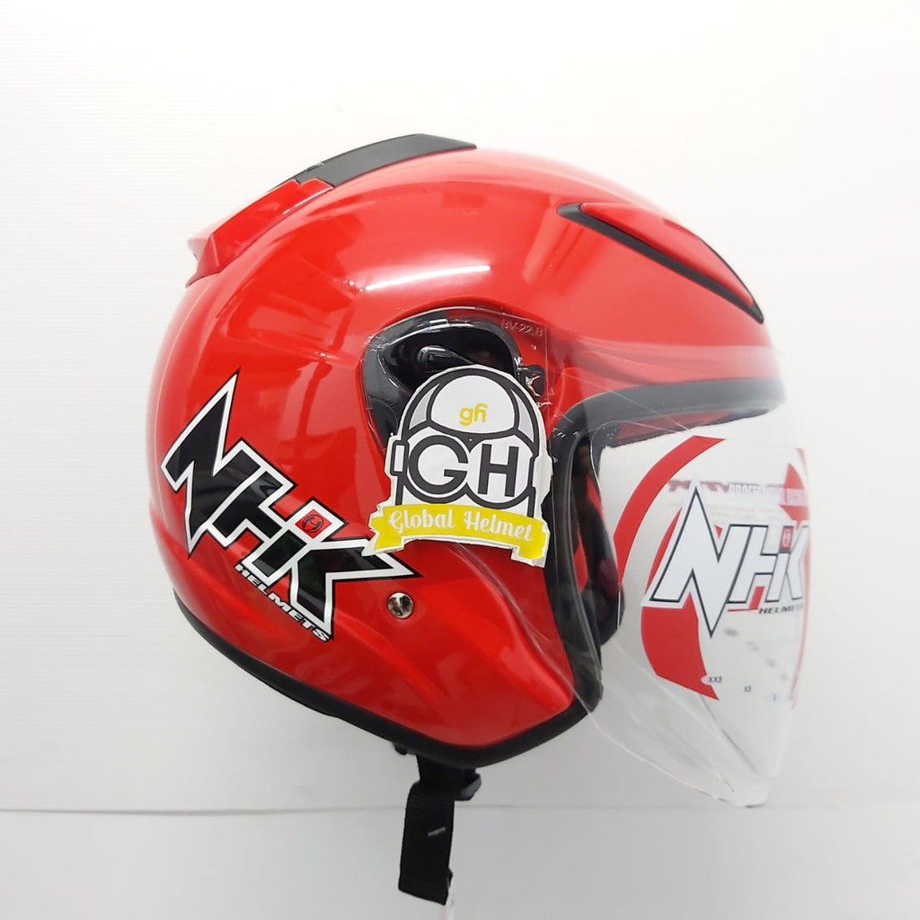 HELM HALF FACE NHK R6 NHK R-6 SOLID RED