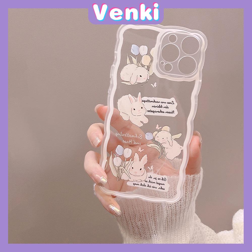 Soft Case Silikon Transparan Anti Slip Shockproof Motif Kelinci Untuk iPhone 13 Pro Max 12 Pro Max 11 7Plus