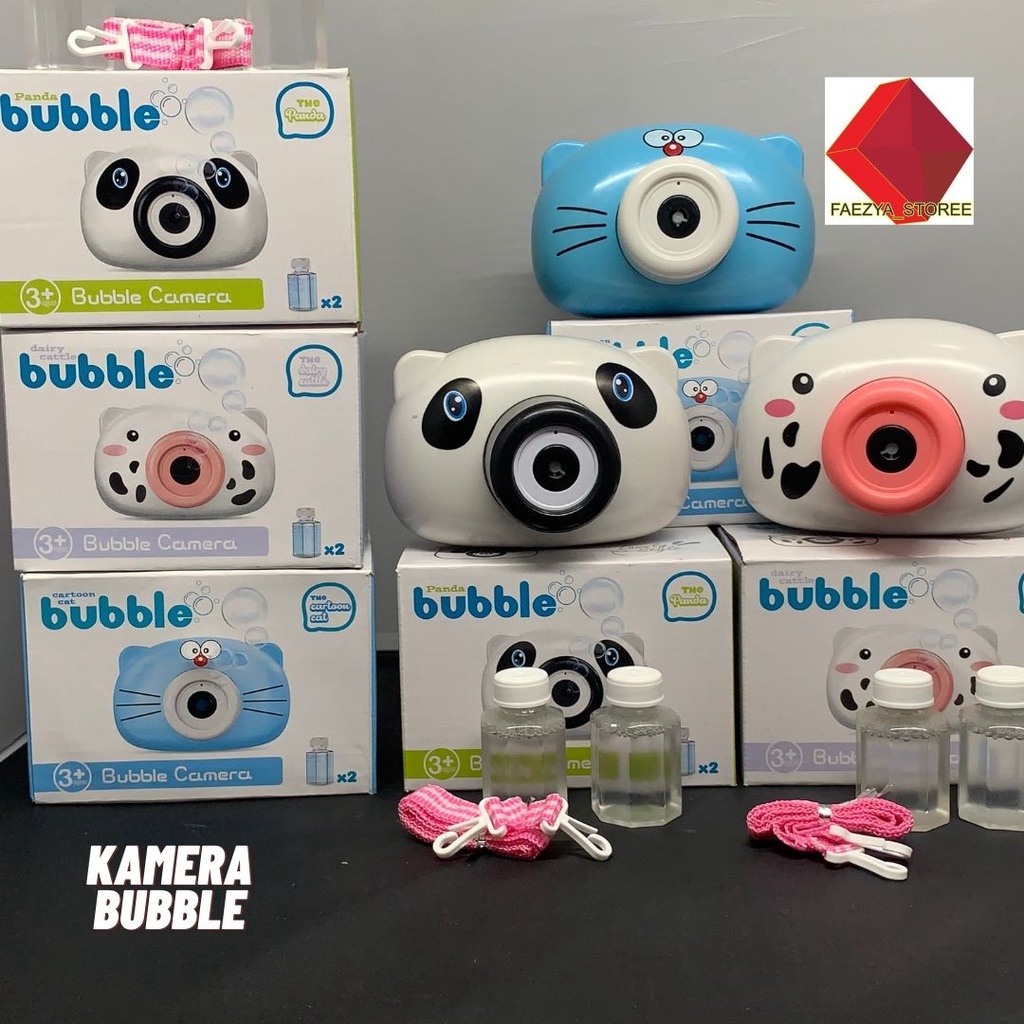 Mainan Anak Camera Bubble Machine Blower Elektrik Kamera Gelembung Busa Music Free 2 Botol Sabun Men