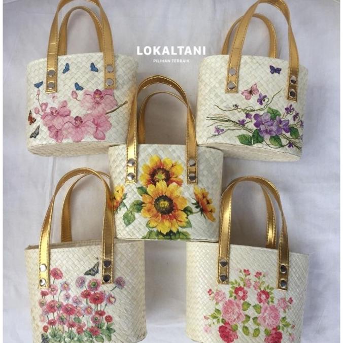 

Tas Hampers anyaman/Tas tote bag anyaman pandan deco/ Hand bag anyaman