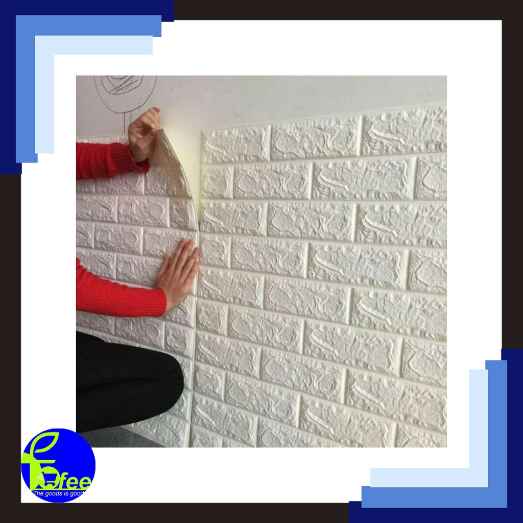 [IMPORT] - Wall Paper 3D Foam Wall Sticker Dinding Dekorasi Rumah 70x77 cm