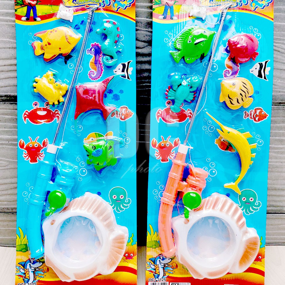 Pancing Mania 3125 Mainan Mancing 5 Ikan Magnet Joran Kolam Fishing Game