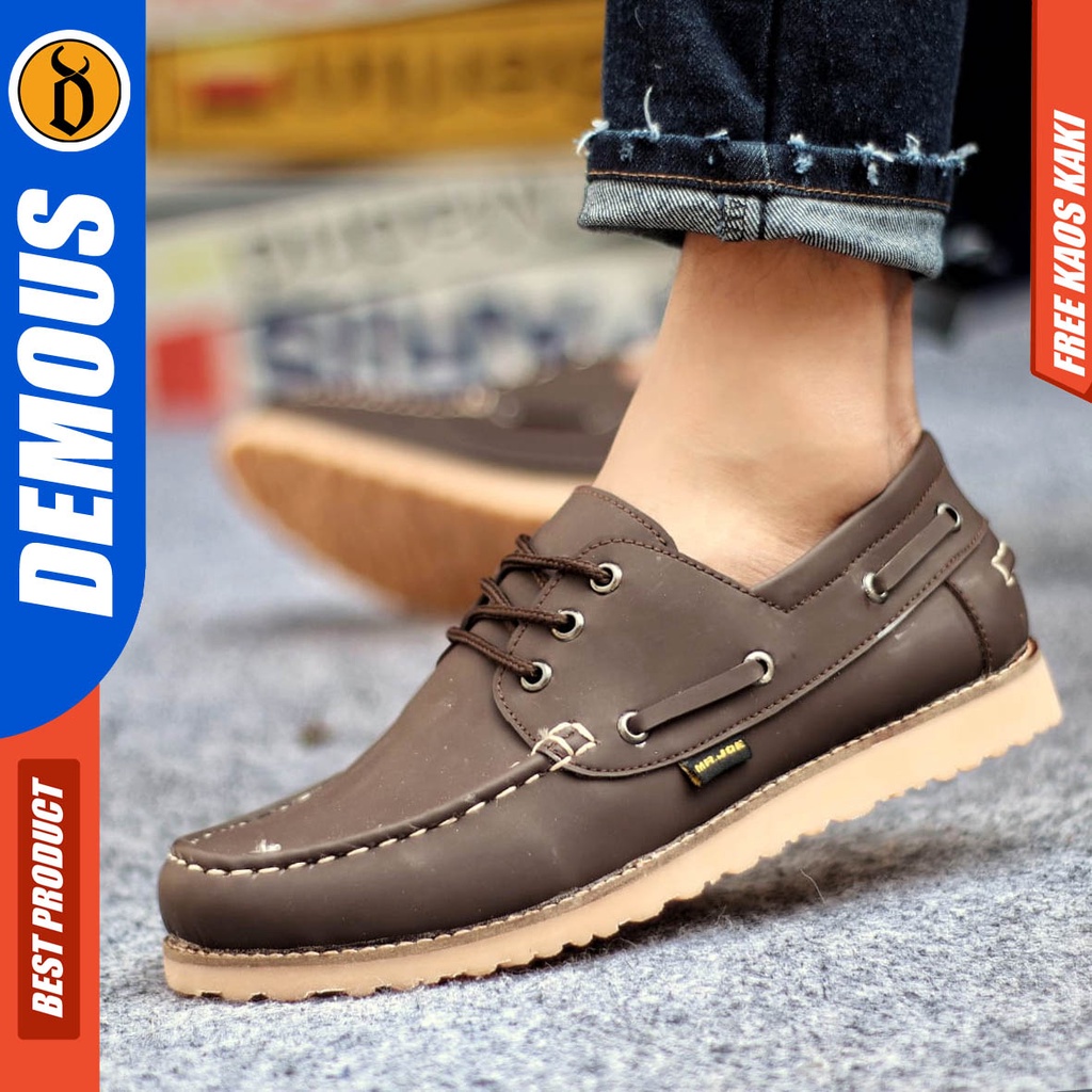 DEMOUS Sepatu Kasual Pria Formal Kulit Pu Kerja Hitam Nerson