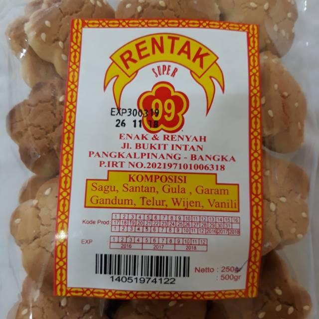 

Kue rentak super 99 250 gram