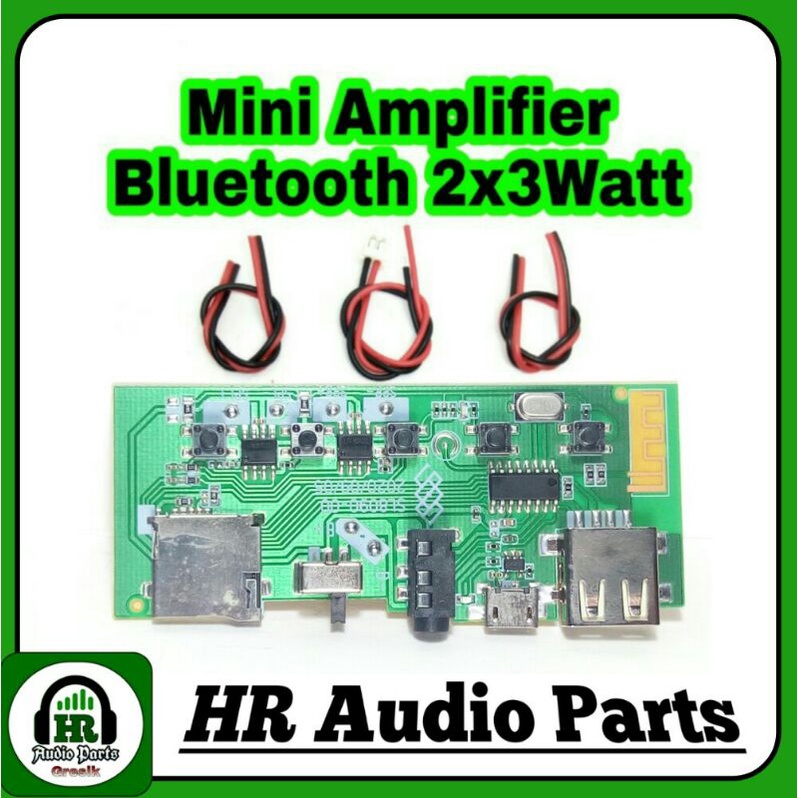 Mini Amplifier Class D 2x3W Dengan Bluetooth USB TF AUX Tegangan DC 3,7V atau 5V